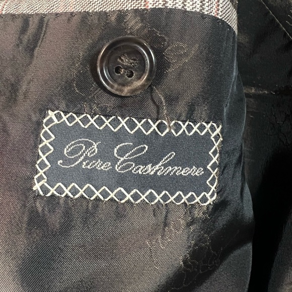 Recent Brioni EU56 US 46R 100% Pure Cashmere Glen Plaid Double Vent Blazer Coat - Picture 9 of 16